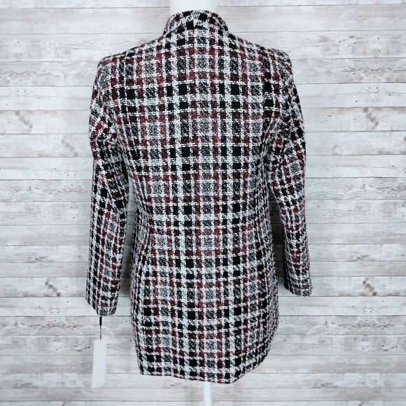 Calvin Klein Tweed Suit Jacket Open Front - Picture 4 of 8